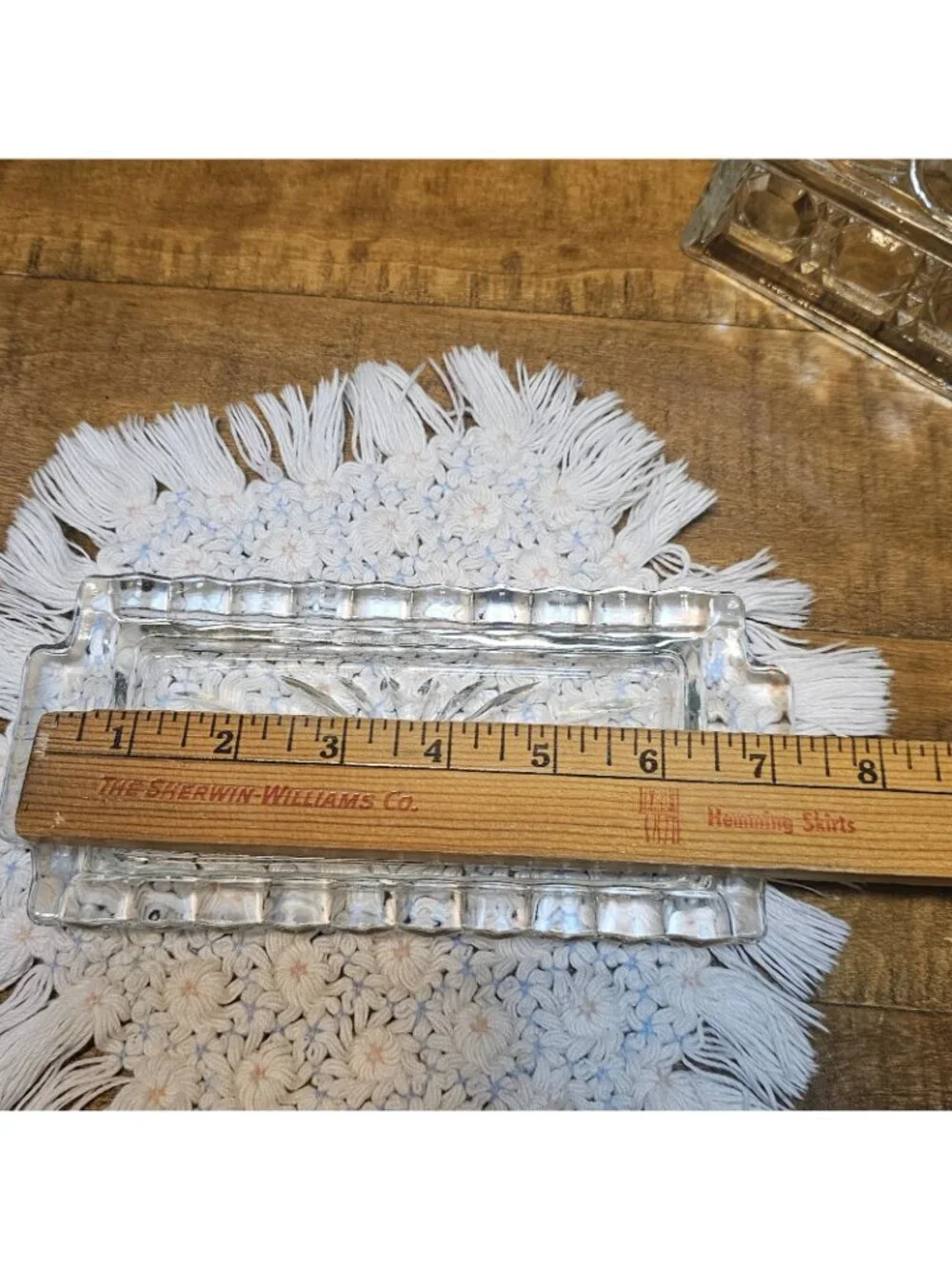70's FEDERAL WINDSOR CLEAR CRYSTAL WINDSOR PATTERN COVERED BUTTER DISH CLEAR